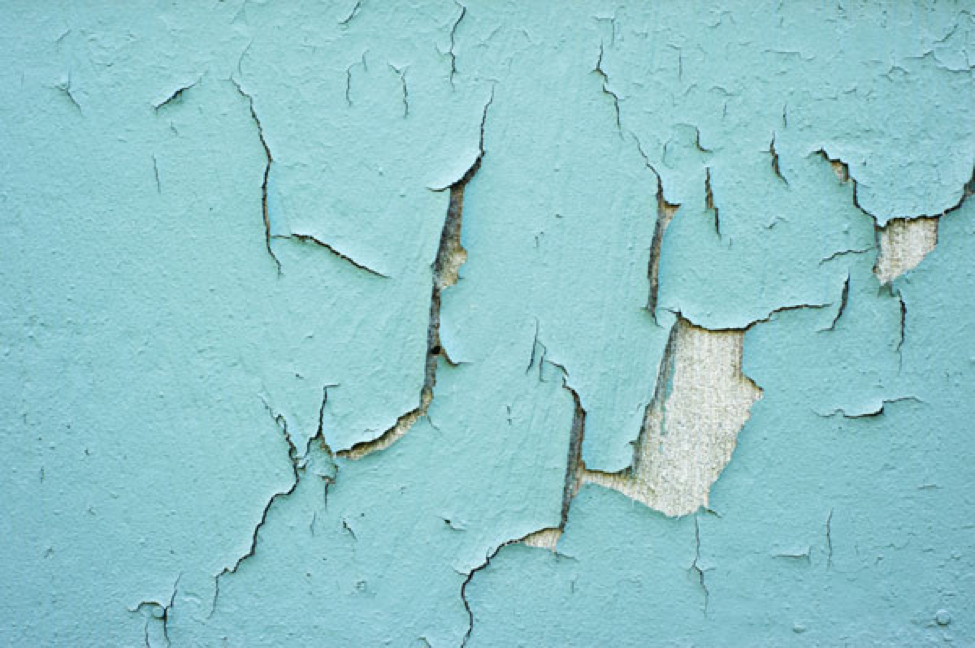 Wall with dangerous, cracking lead-based paint